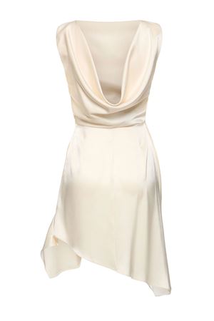 Crystal-claw detailed asymmetric mini dress DAVID KOMA | RE25DK88DCREAMSILVER